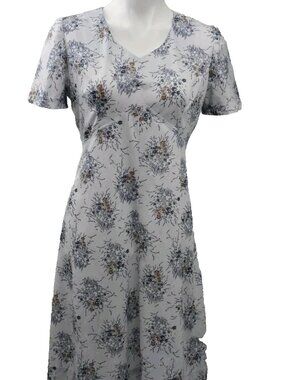 Vintage 1970s Handmade Floral Dress | Lightweight Polyester | Zip-Up | Boho